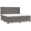 vidaXL Pat box spring cu saltea, gri, 200x200 cm, piele ecologică