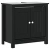 vidaXL Dulap chiuvetă de baie BERG, negru, 60x34x59 cm, lemn masiv pin