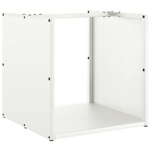 vidaXL Suport pentru lemne de foc alb 40x40x40 cm Oțel laminat la rece