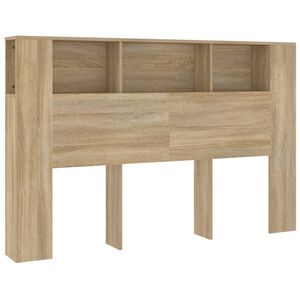 vidaXL Tăblie de pat cu dulap, stejar sonoma, 160x18,5x104,5 cm
