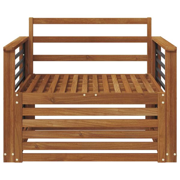 vidaXL 2 Bucată Sofa cu Brațe Lemn Solid de Acacia natural