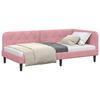 vidaXL Cadru de pat colțar cu headboard Roz 90 x 190 cm Catifea
