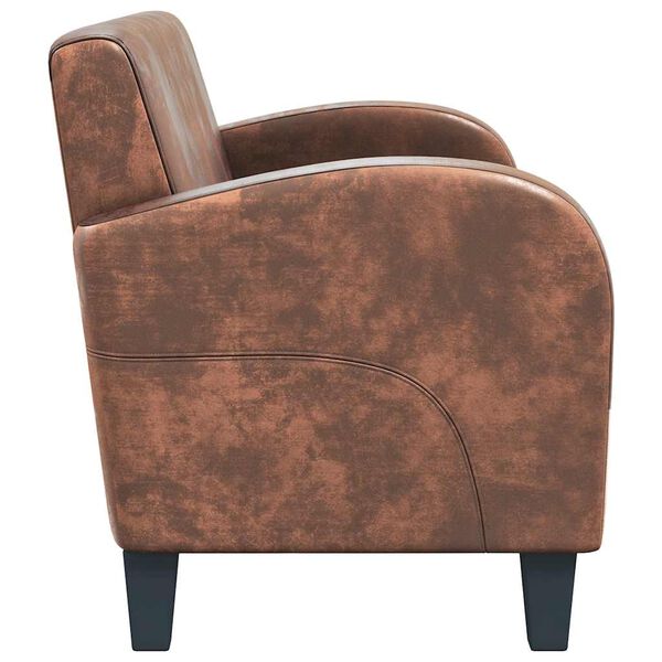 vidaXL Canapea cu 2 locuri, velur artificial, maro