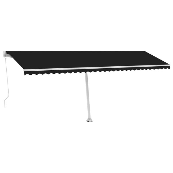 vidaXL Copertină autonomă retractabilă manual, antracit, 600x350 cm