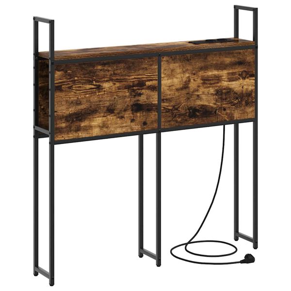 vidaXL Tăblie de Depozitare cu Stație de &Icirc;ncărcare Stejar afumat 75 cm