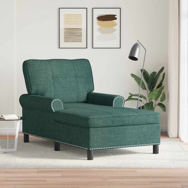 vidaXL șezlong de relaxare Verde închis 91 x 157 x 91 cm țesătură