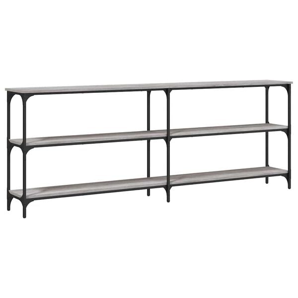 vidaXL Măsuță consolă, gri sonoma, 200x29x75 cm, lemn prelucrat