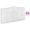 vidaXL Coșuri gabion arcuite, 5 buc 400x50x200/220 cm, fier galvanizat