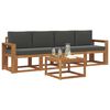 vidaXL Set de canapele de exterior cu pernă 5 pcs Natural și Antracit