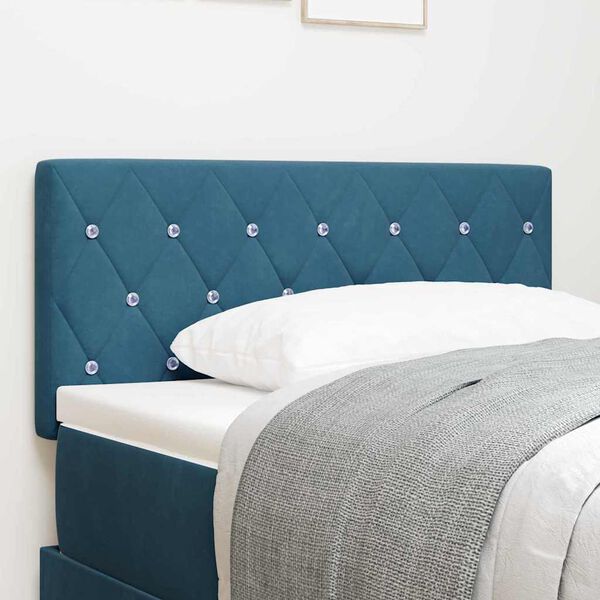 vidaXL Tăblie cap cu headboard Albastru &icirc;nchis 90 cm Piele artificială