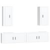 vidaXL Set dulap TV, 4 piese, alb, lemn prelucrat
