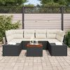 vidaXL Set de canapele pentru grădină cu pernă 7 pcs Negru Rattan poli