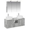 vidaXL Set dulap baie 4 pcs Gri Beton Lemn prelucrat