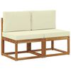 vidaXL 2 Bucată Canapea Medie pentru Exterior Lemn Solid de Acacia