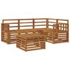 vidaXL Set de canapele de exterior 5 pcs natural Lemn Solid de Acacia