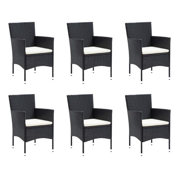 vidaXL Set mobilier de grădină cu perne, 9 piese, negru, poliratan