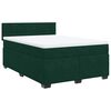 vidaXL Pat box spring cu saltea, verde închis, 160x200 cm, catifea