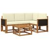 vidaXL Set de canapele de exterior 5 buc. Natural și Crem Poliester