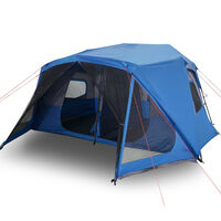 vidaXL Cort camping pentru 10 persoane, albastru, impermeabil