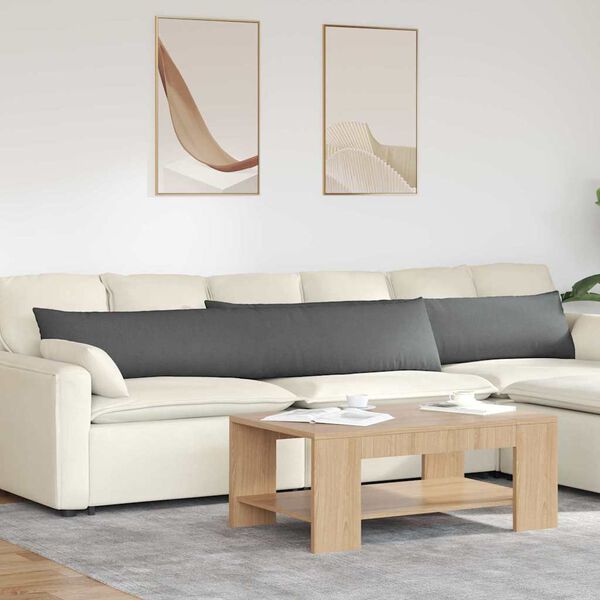 vidaXL Perne pentru canapea 2 pcs Gri &icirc;nchis 200 x 40 cm țesătură