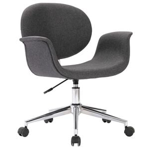 vidaXL Scaun de birou pivotant, gri, material textil