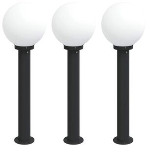 vidaXL St&acirc;lpi iluminatori 3 buc 80 cm Negru IP44