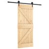 vidaXL Ușă glisantă Natural și Negru 85 x 210 cm Lemn de Pin Solid