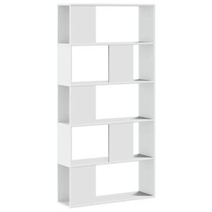 vidaXL Bibliotecă cu 5 niveluri, alb 80,5x23,5x162,5 cm lemn prelucrat