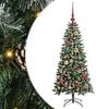 vidaXL Brad de Crăciun artificial Verde 120 cm PVC, plastic și oțel