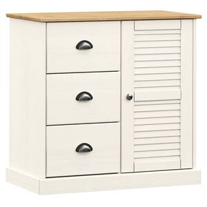 vidaXL Servantă cu sertare VIGO, 78x40x75 cm, alb, lemn masiv de pin