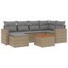 vidaXL Set canapele de grădină, 7 piese, cu perne, bej, poliratan