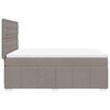 vidaXL Pat box spring cu saltea, gri taupe, 160x200 cm material textil