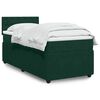 vidaXL Pat box spring cu saltea, verde &icirc;nchis, 100x200 cm, catifea