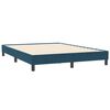 vidaXL Pat box spring cu saltea, albastru &icirc;nchis, 140x210 cm, catifea