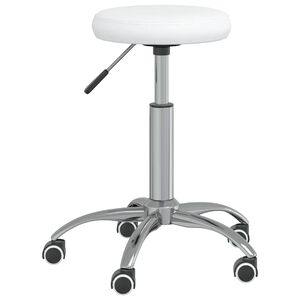 vidaXL Scaun de birou pivotant, alb, piele ecologică