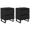 vidaXL Dulap de noapte 2 buc. Stejar Negru 40 x 35 x 50 cm