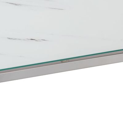 vidaXL Măsuță consolă, oțel inoxidabil argintiu și sticlă securizată