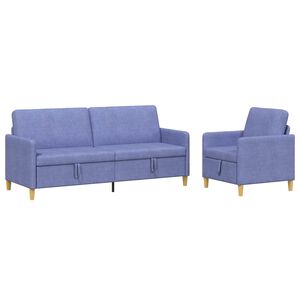 vidaXL Set de canapea cu spațiu de depozitare 2 buc. Albastru Jeans