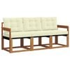 vidaXL Set de canapele de exterior 3 buc. Natural și Crem
