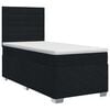 vidaXL Pat boxspring cu saltea cu benzi LED Negru 80 x 200 cm Țesătură