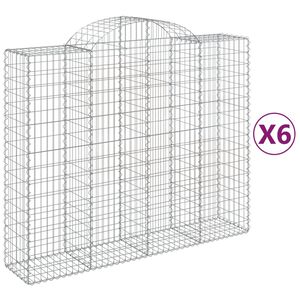 vidaXL Coșuri gabion arcuite 6 buc, 200x50x160/180 cm, fier galvanizat