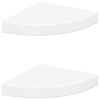 vidaXL Rafturi colțar de perete, 2 buc., alb, 25 x 25 x 3,8 cm, MDF