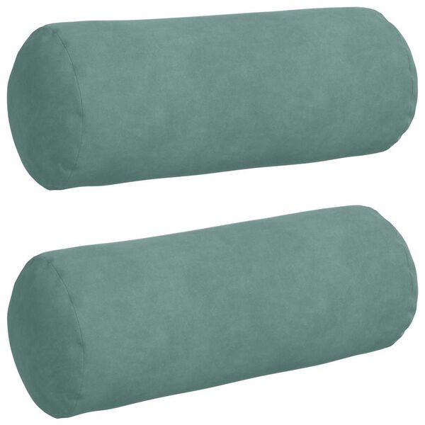 vidaXL Perne Bolster 2 pcs Verde Mării &Oslash; 15 x 40 cm
