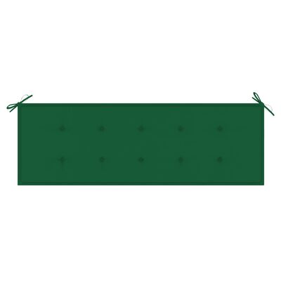 vidaXL Bancă Batavia cu pernă verde, 150 cm, lemn masiv de tec