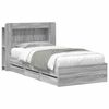 vidaXL Cadru de pat cu depozitare cu headboard Sonoma gri 90 x 190 cm
