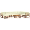 vidaXL Set de canapele de exterior cu pernă 9 pcs Natural și Crem