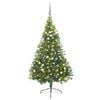 vidaXL Pom de Crăciun artificial pre-iluminat Verde 210 cm PVC