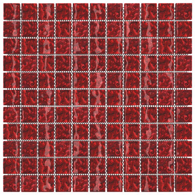 vidaXL Plăci de mozaic, 11 buc., roșu, 30x30 cm, sticlă