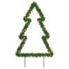 vidaXL Decorațiune brad cu lumini de Crăciun cu țăruși, 80 LED, 60 cm