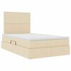 vidaXL Pat cu saltea și LED cu saltea Creme 120 x 200 cm Poliester